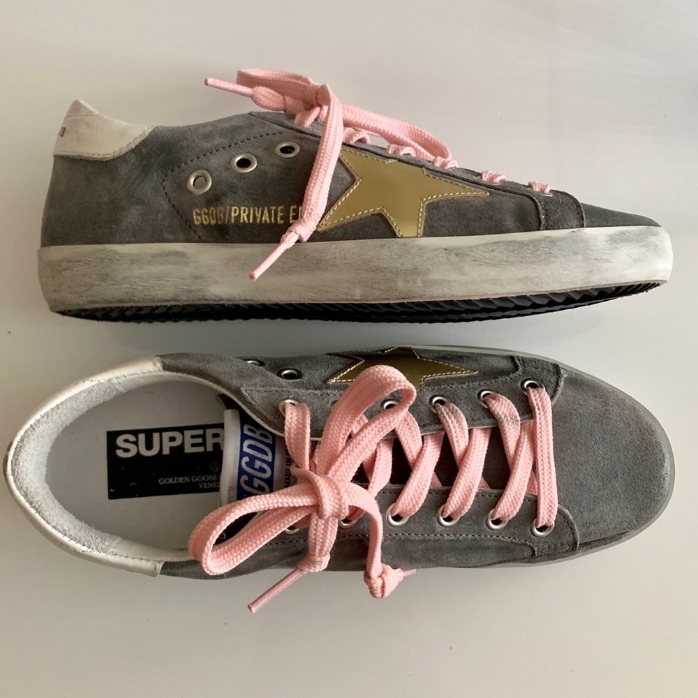 Golden Goose Gray Suede Superstar Sneakers